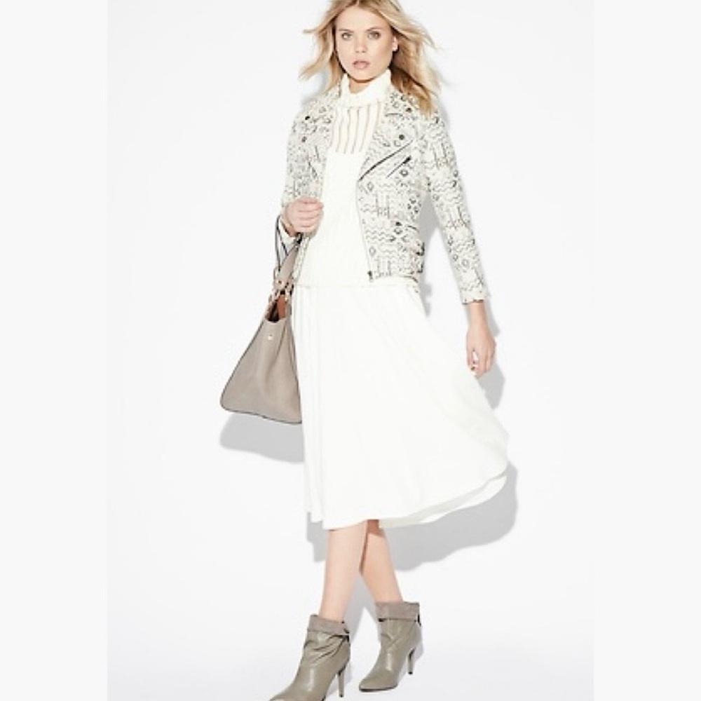 Capulet Metallic Tribal Print Moto Jacket